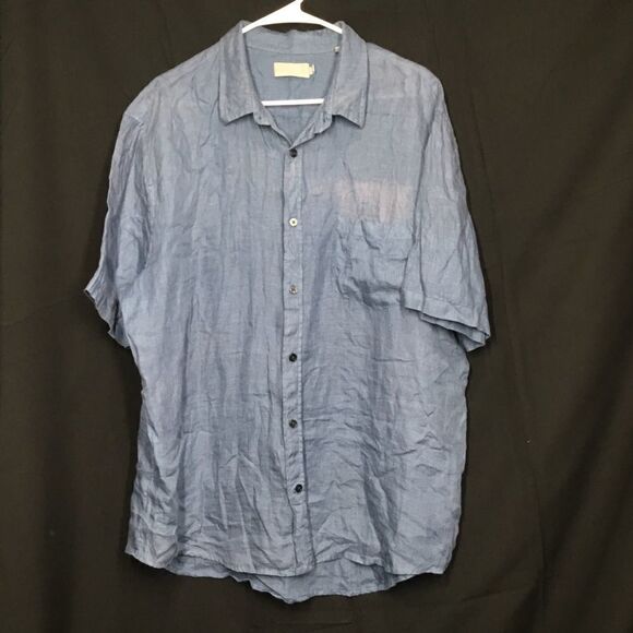 Vince Linen Short Sleeve Button Up (C7) - Picture 2 of 7